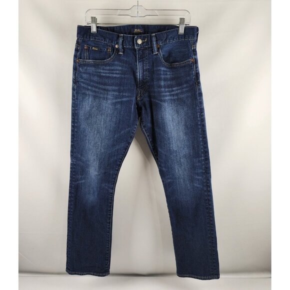Polo Ralph Lauren Jeans Mens 32x29 Blue Varick Slim Straight Denim - Picture 1 of 11